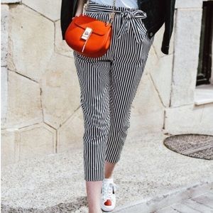 Zara Paperbag Striped Pants, Small